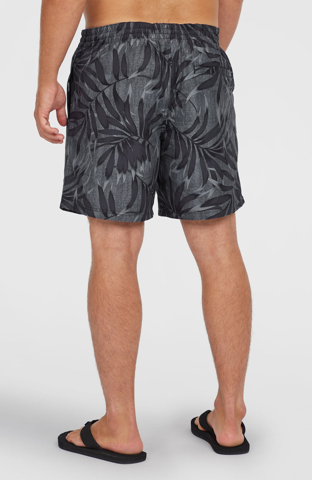 Cali Floral 16'' Swim Shorts Black Dipped Leaves