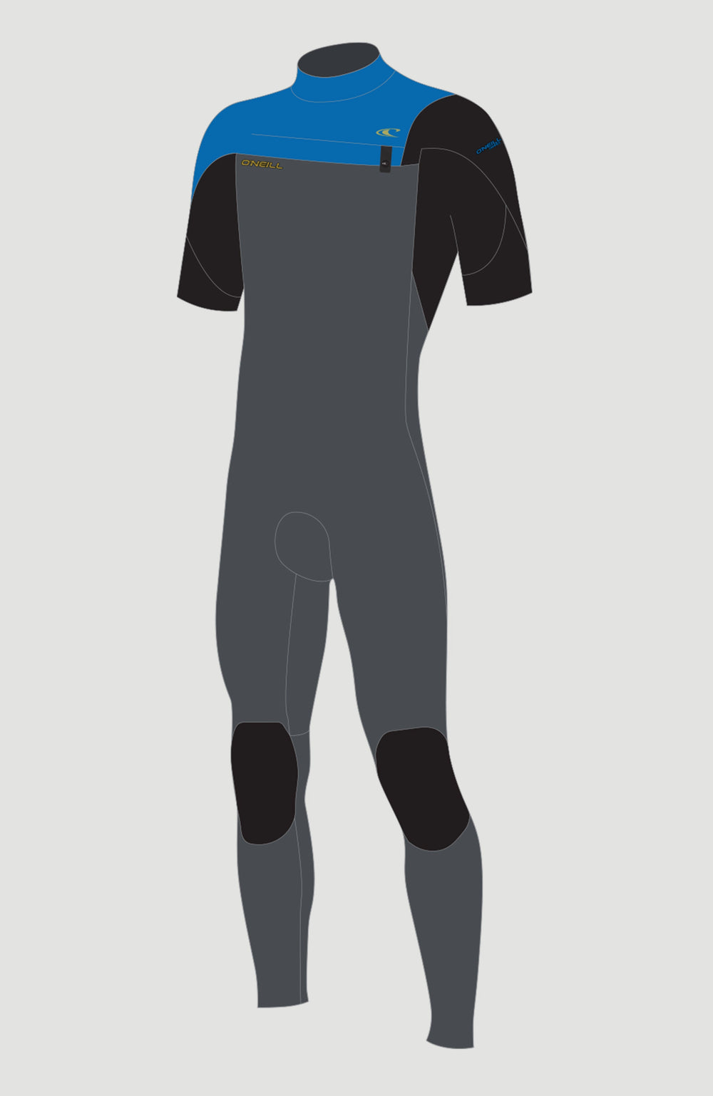 O'Neill Men Hammer 2mm Chest Zip Short Sleeve Full Wetsuit Men – O'Neill Grey