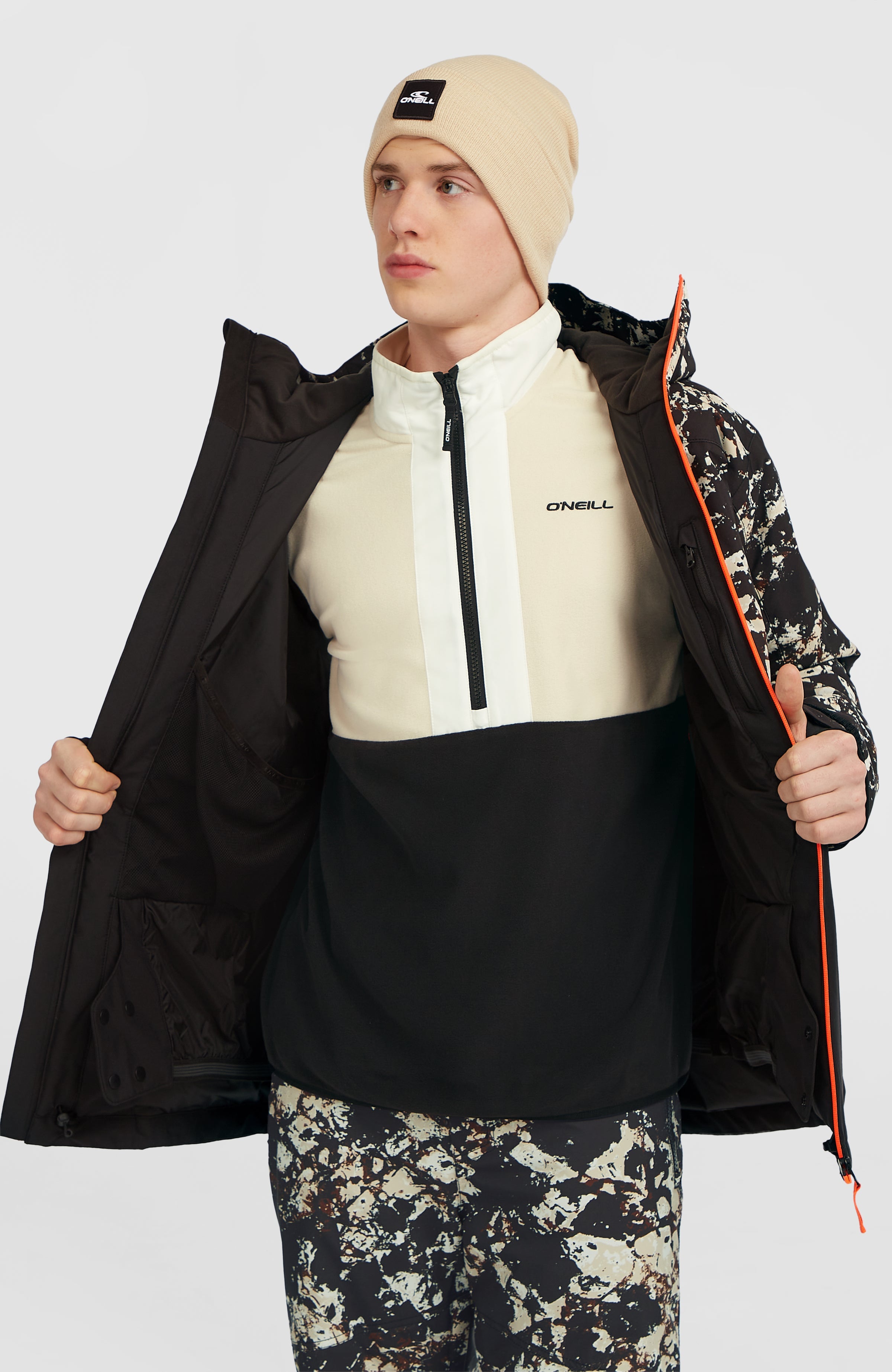 FWC'Cruz Block Snow Jacket Black/Beige Quarry