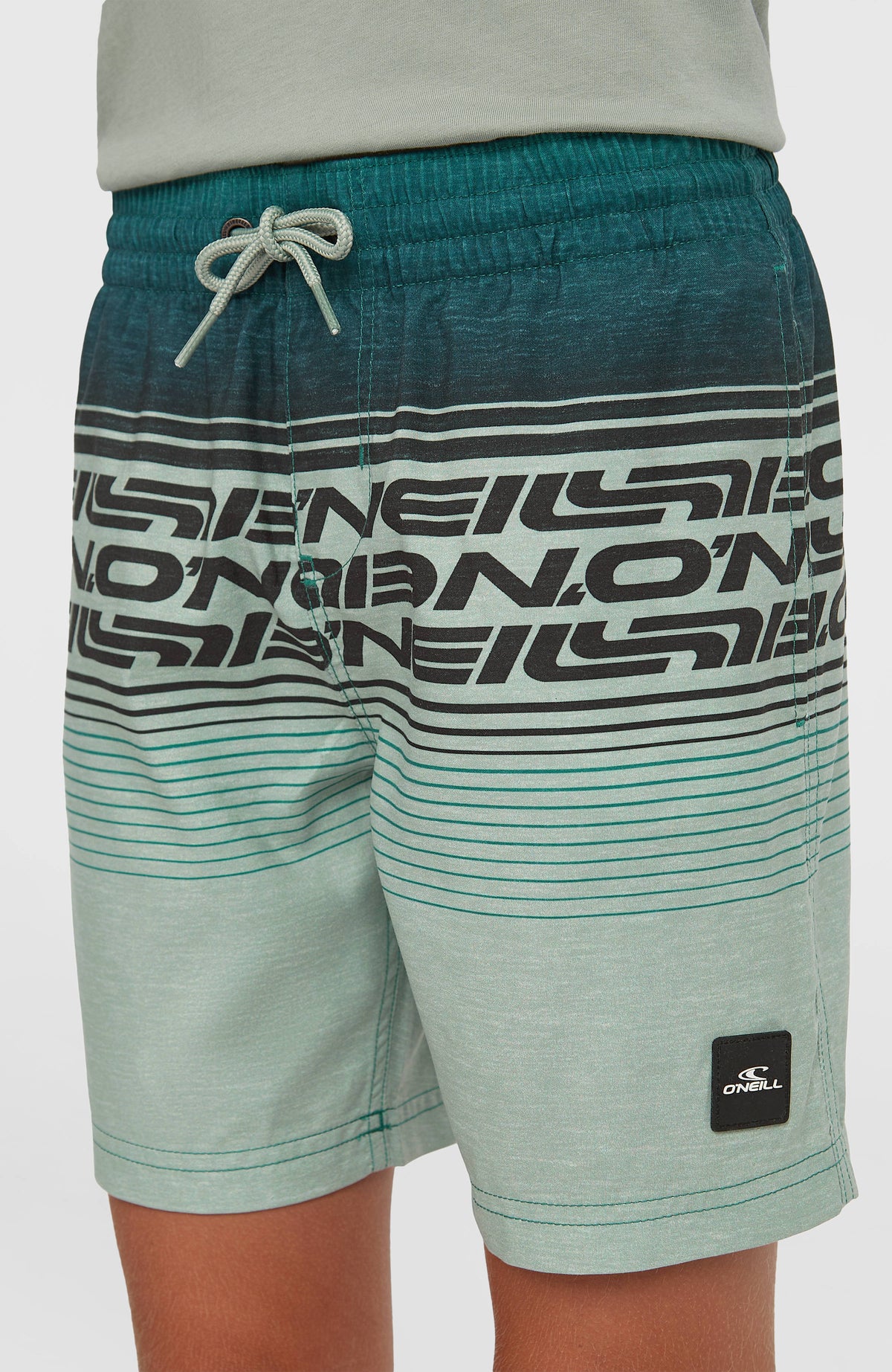 O'Neill Logo Stripe Swimshorts Boys Green Heritage O'Neill