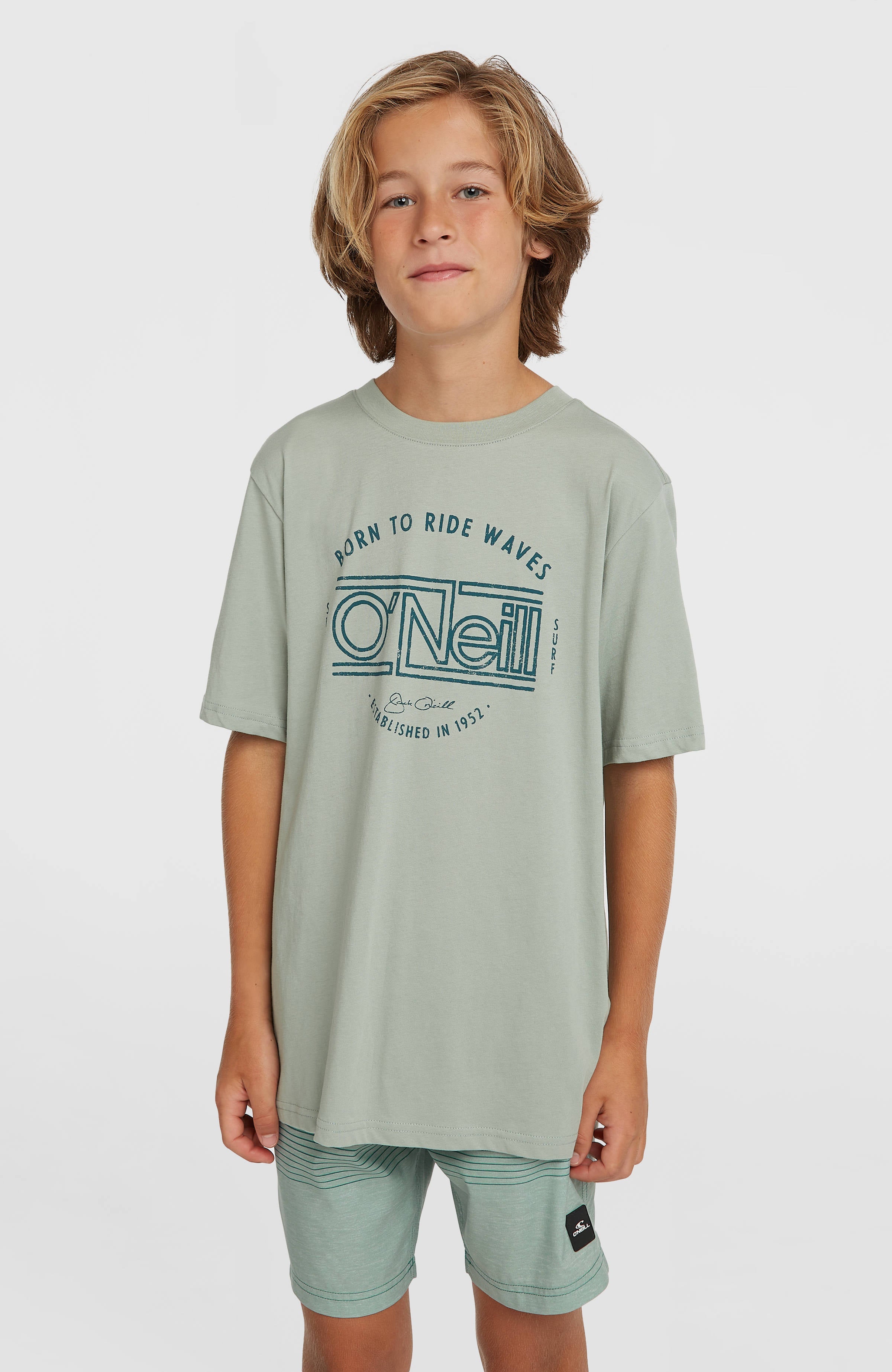 O'Neill Logo Stripe Swimshorts Boys Green Heritage O'Neill