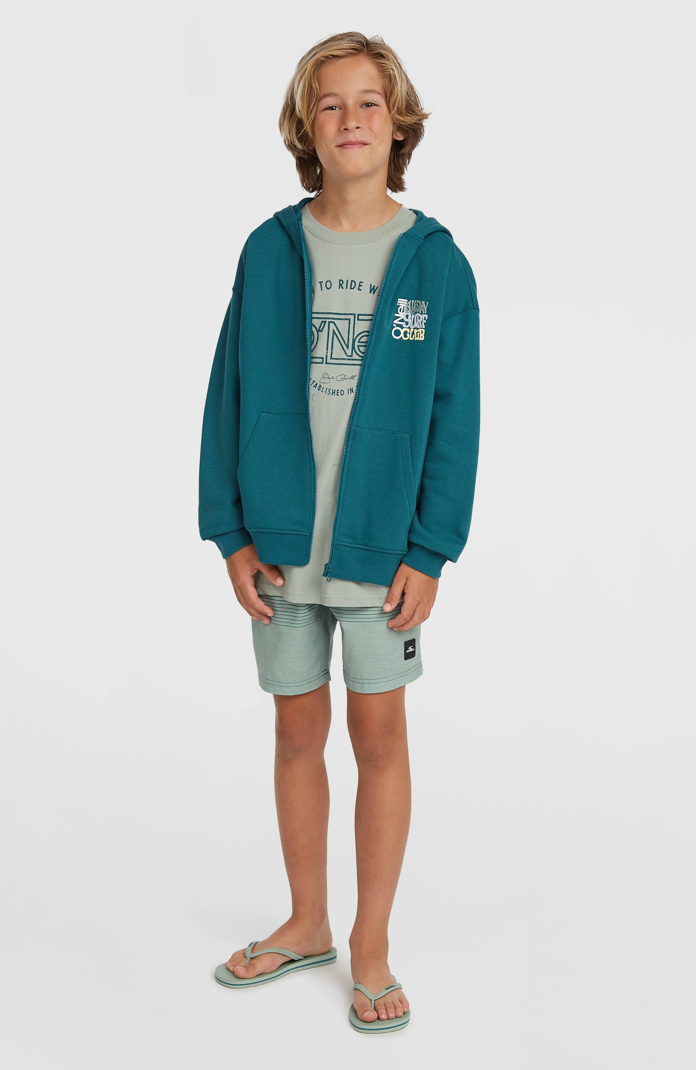O'Neill Logo Stripe Swimshorts Boys Green Heritage O'Neill