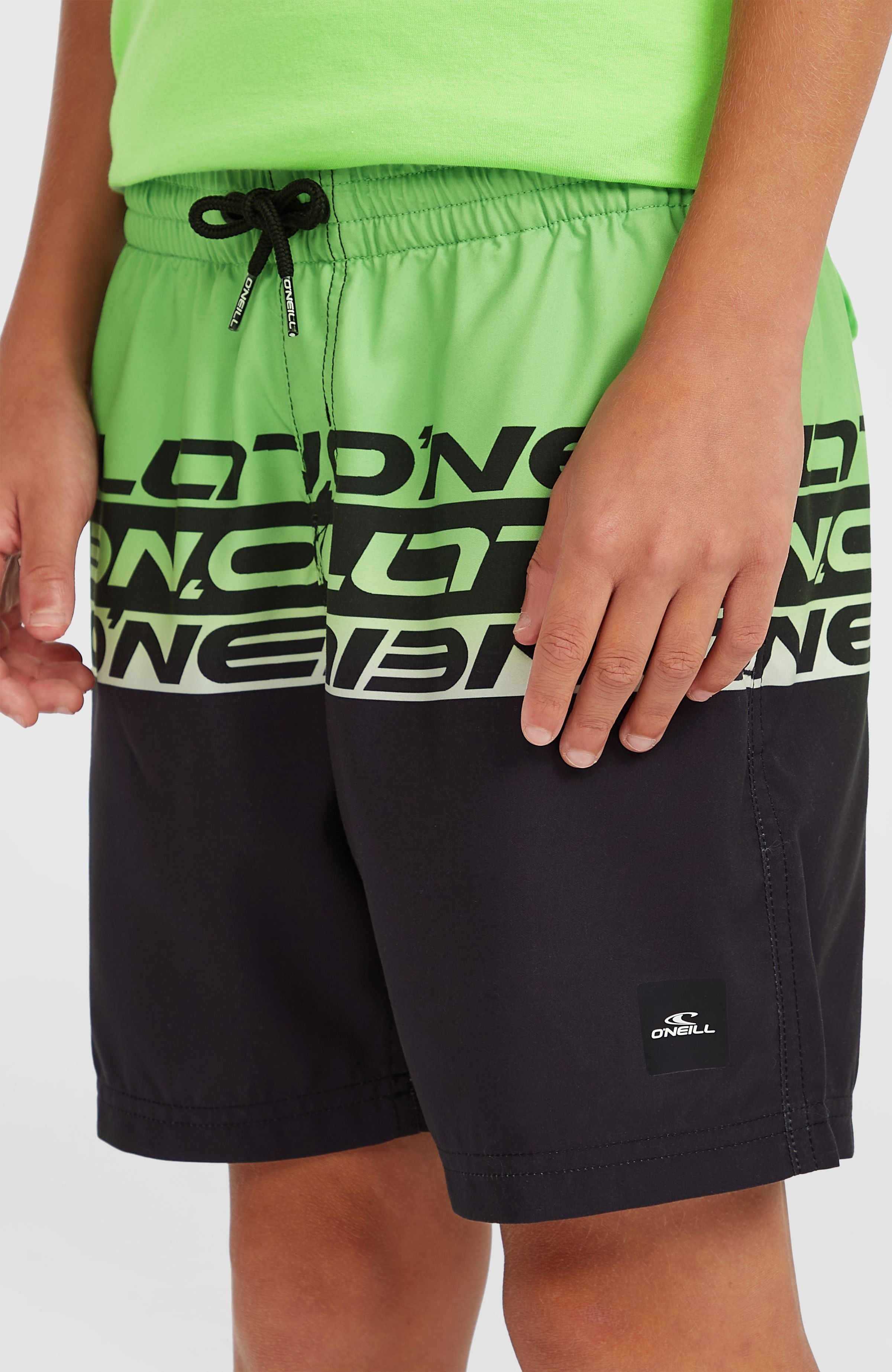 Cali Stripe 14'' Swim Shorts Green Upside Down