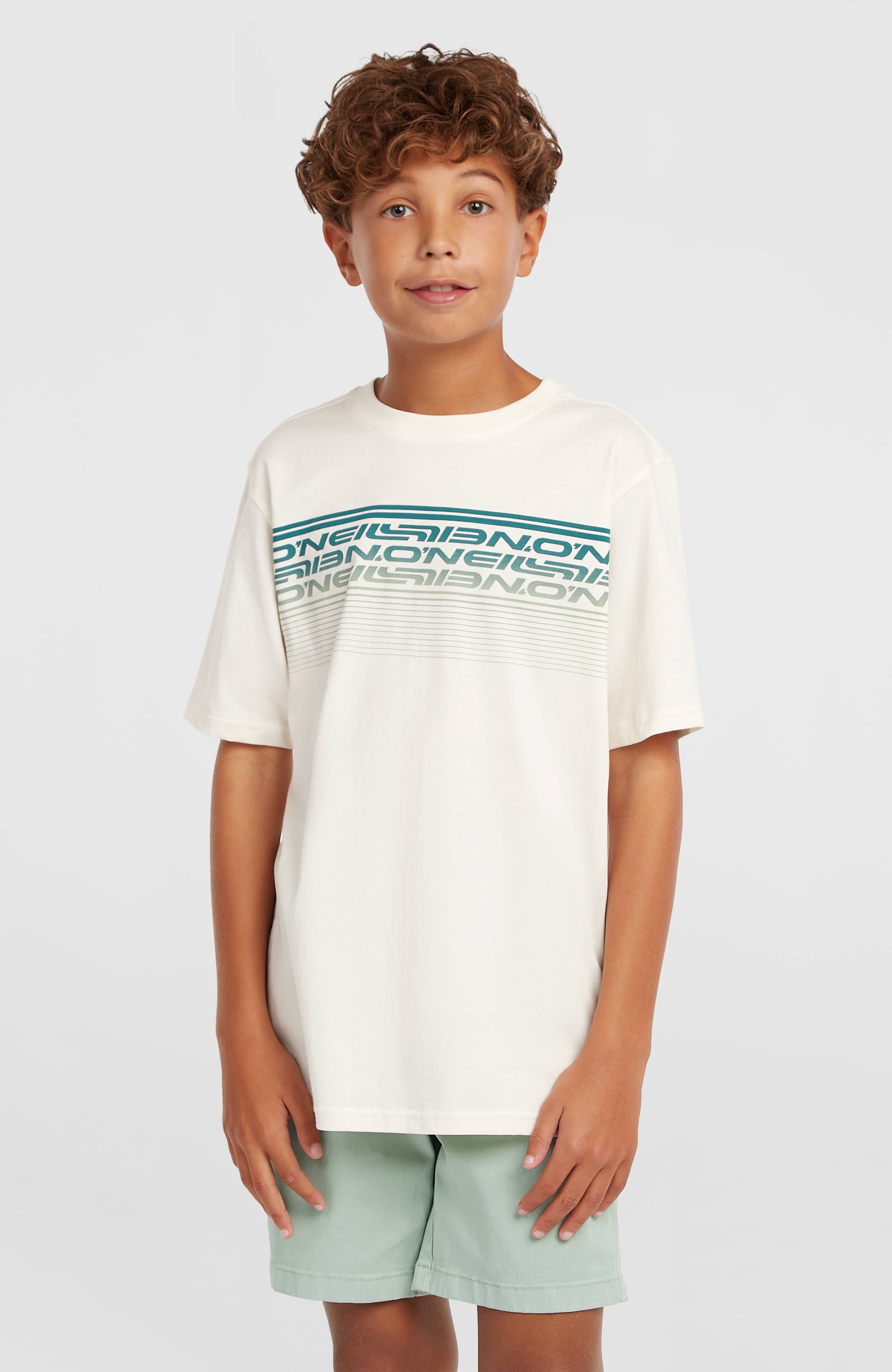 O'Neill Logo Stripe T-Shirt Snow White