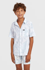 Print Shirt White Spray Flower