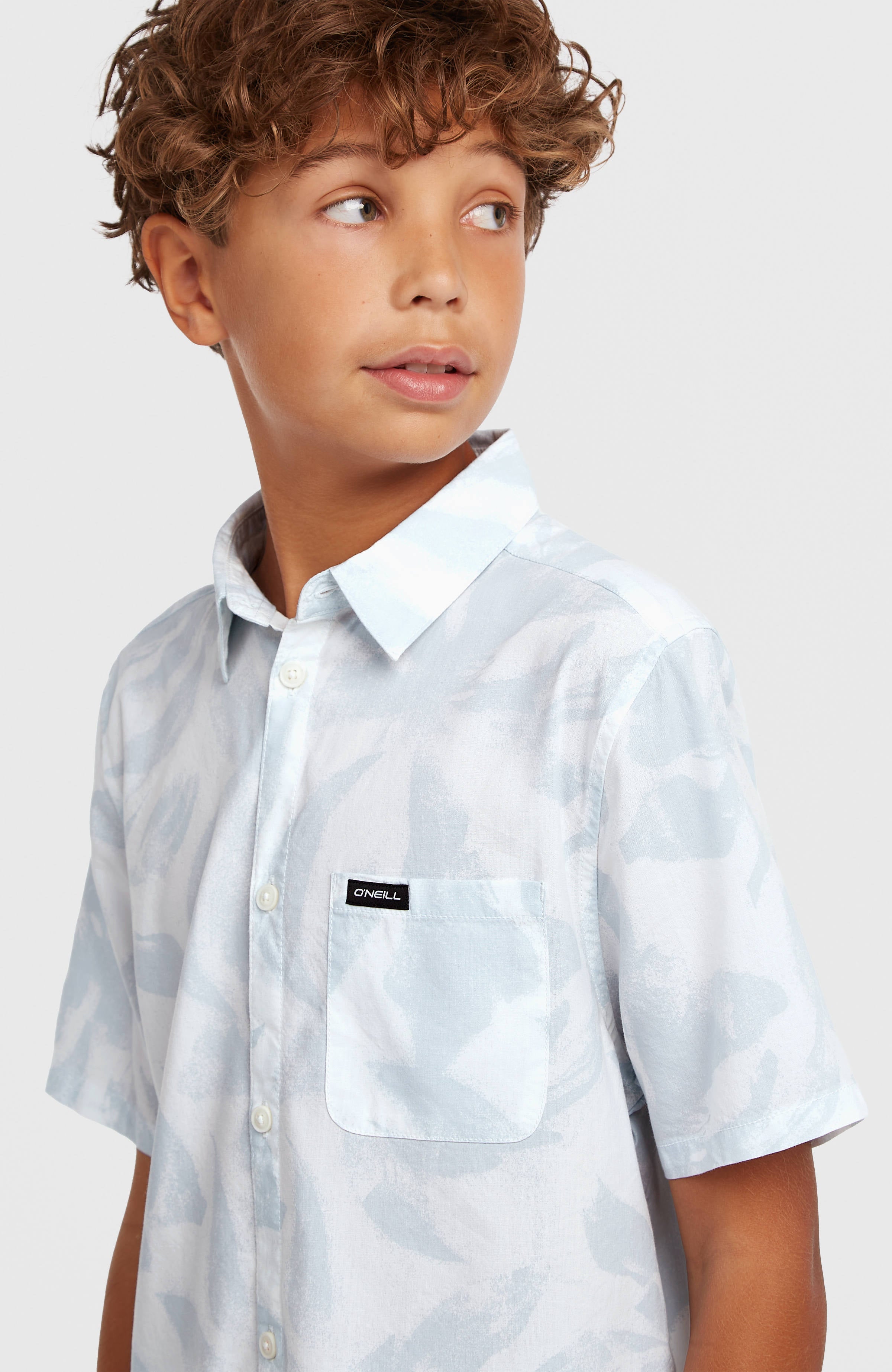 Print Shirt White Spray Flower