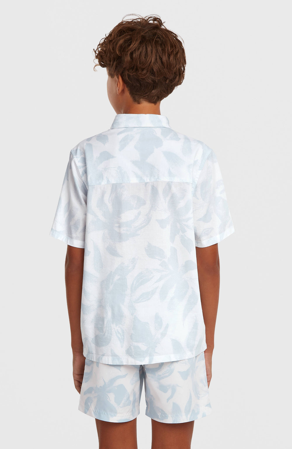 Print Shirt White Spray Flower