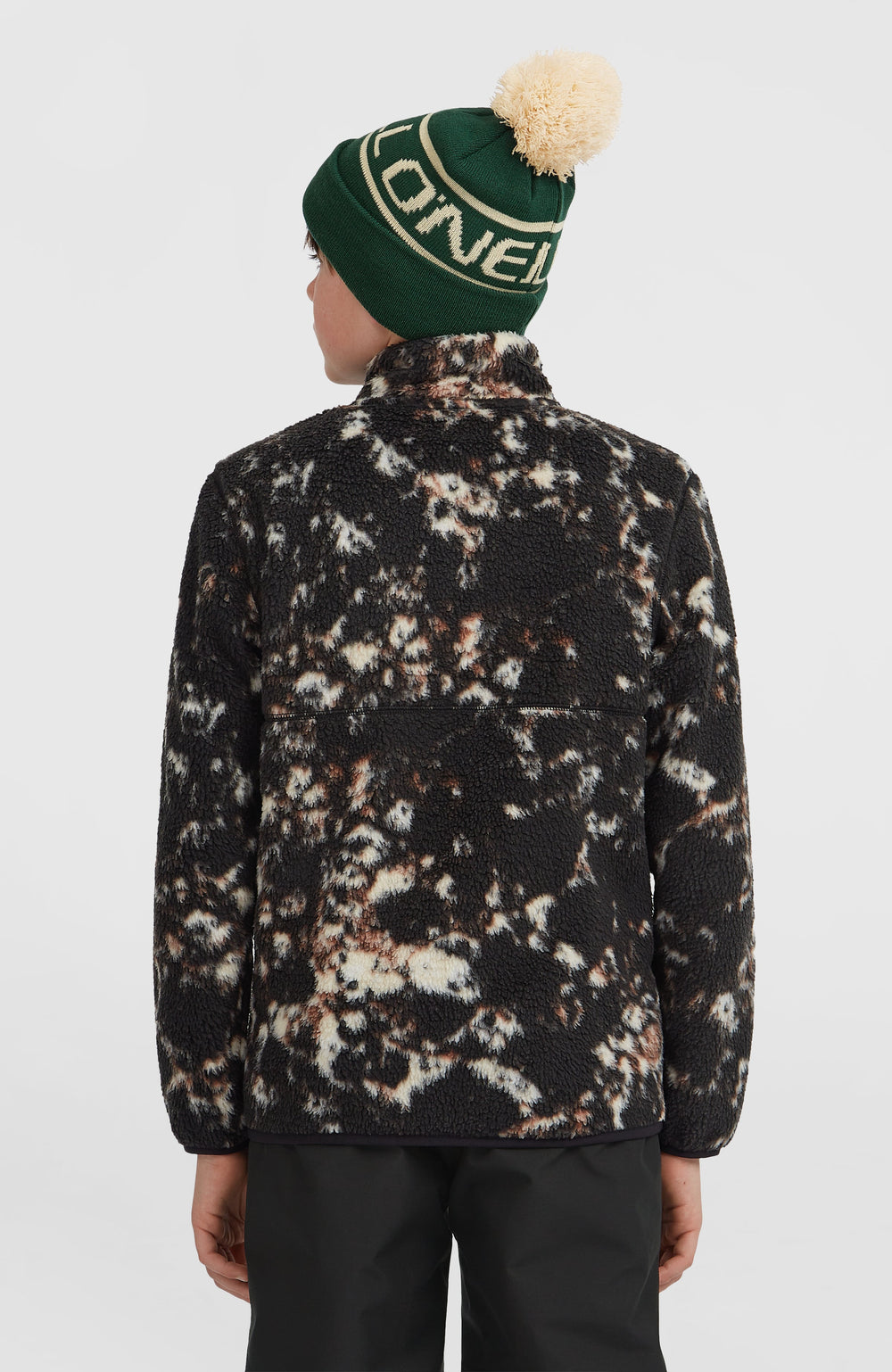 High-Pile Full-Zip Fleece Black/Beige Quarry