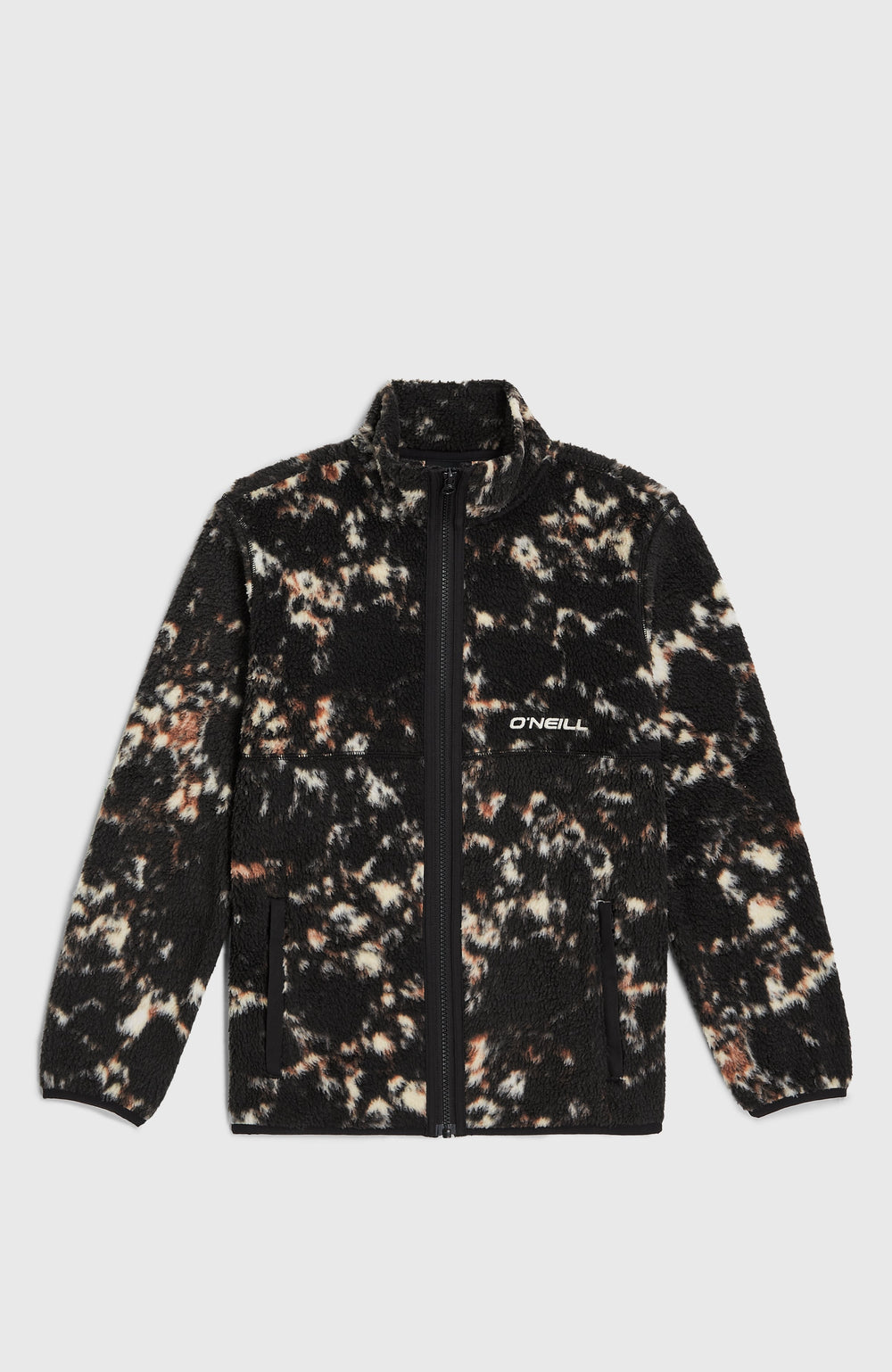 High-Pile Full-Zip Fleece Black/Beige Quarry
