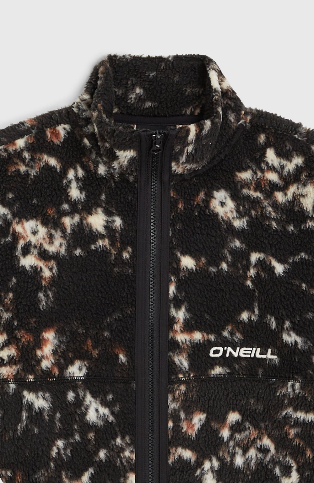 High-Pile Full-Zip Fleece Black/Beige Quarry