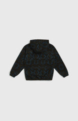 Superfleece Half-Zip Hoodie Black Retro Ikat
