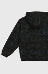 Superfleece Half-Zip Hoodie Black Retro Ikat