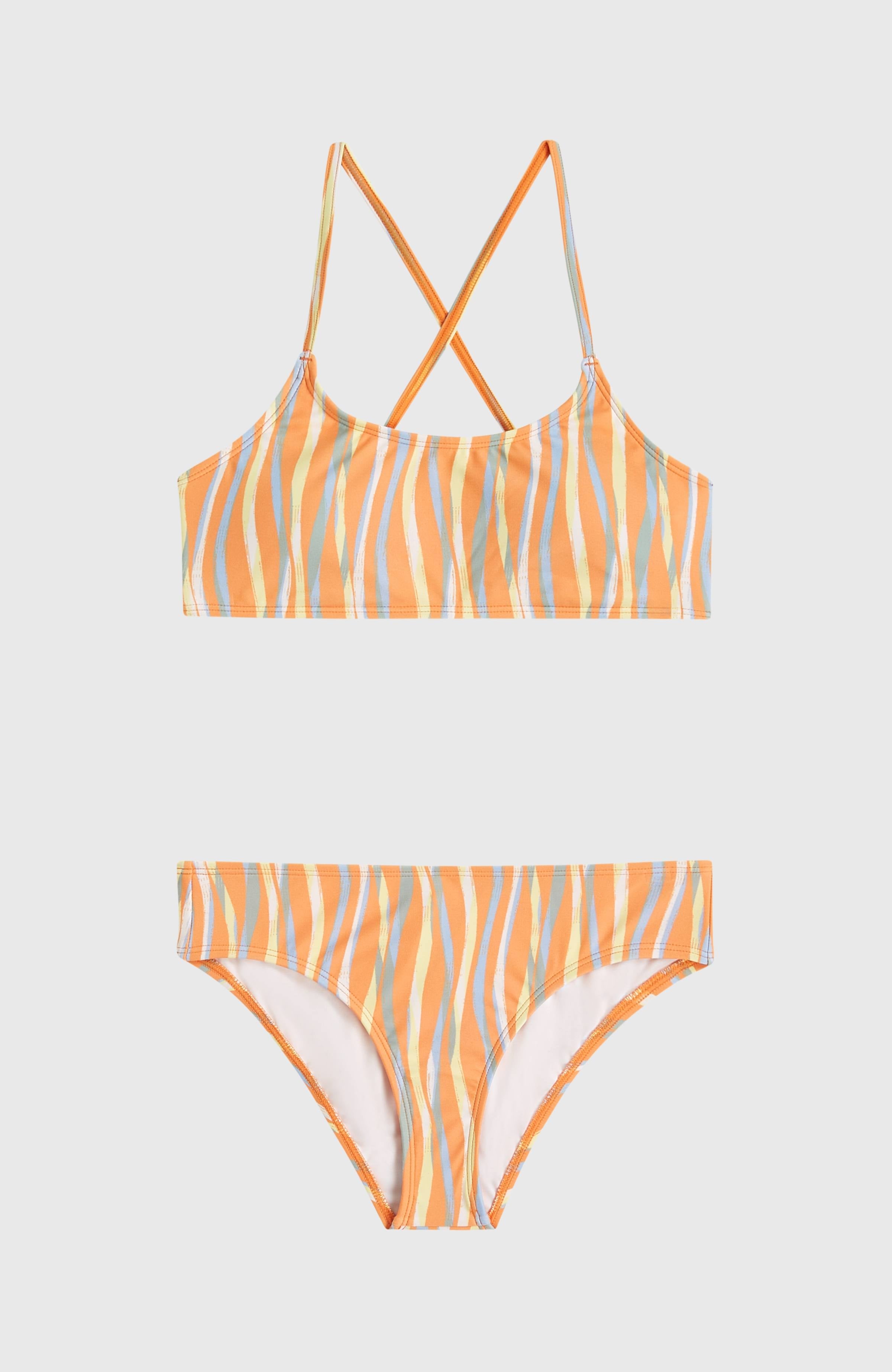 Essentials Bralette Bikini Set Funky Peach Swirly