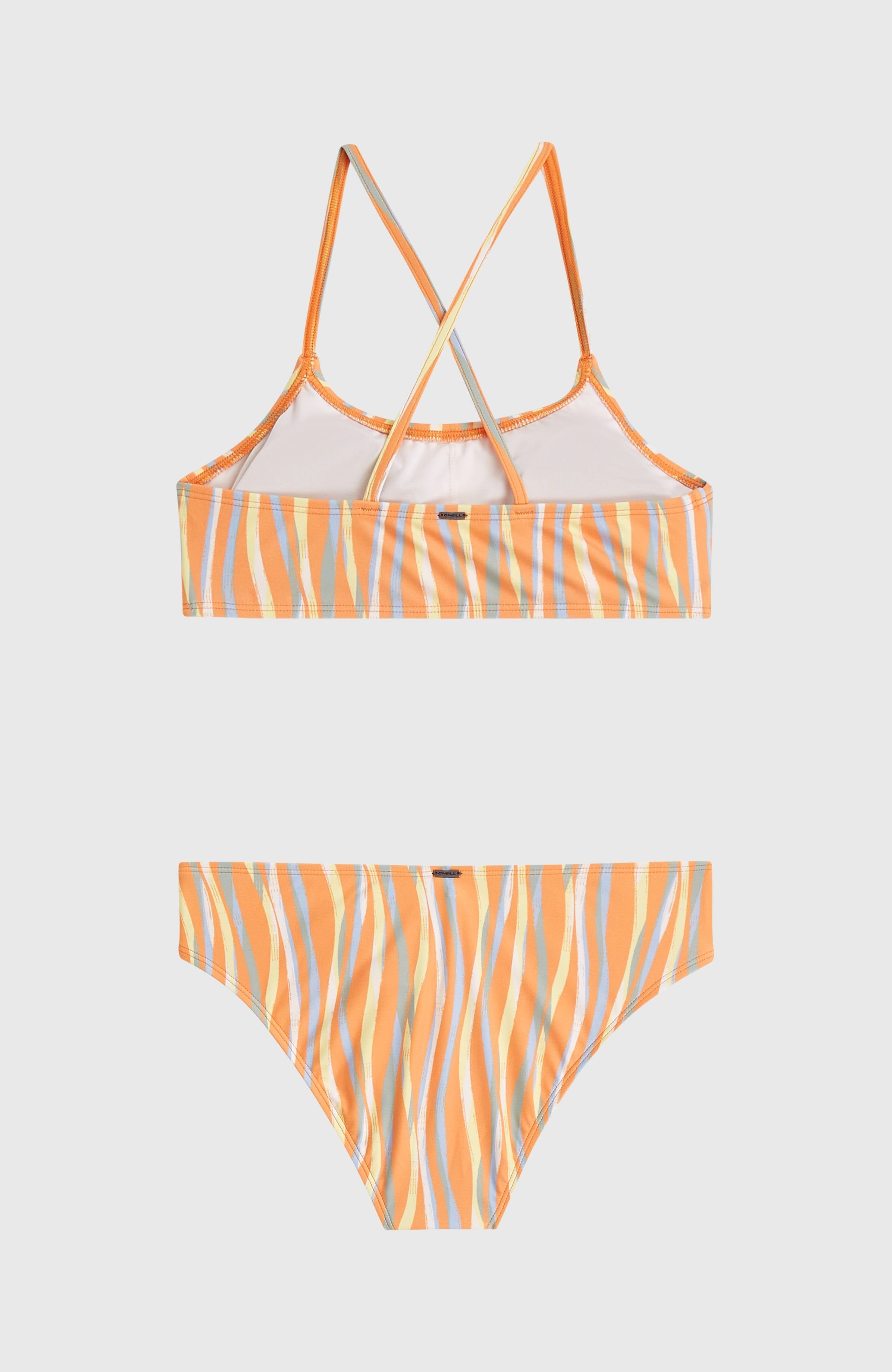 Essentials Bralette Bikini Set Funky Peach Swirly