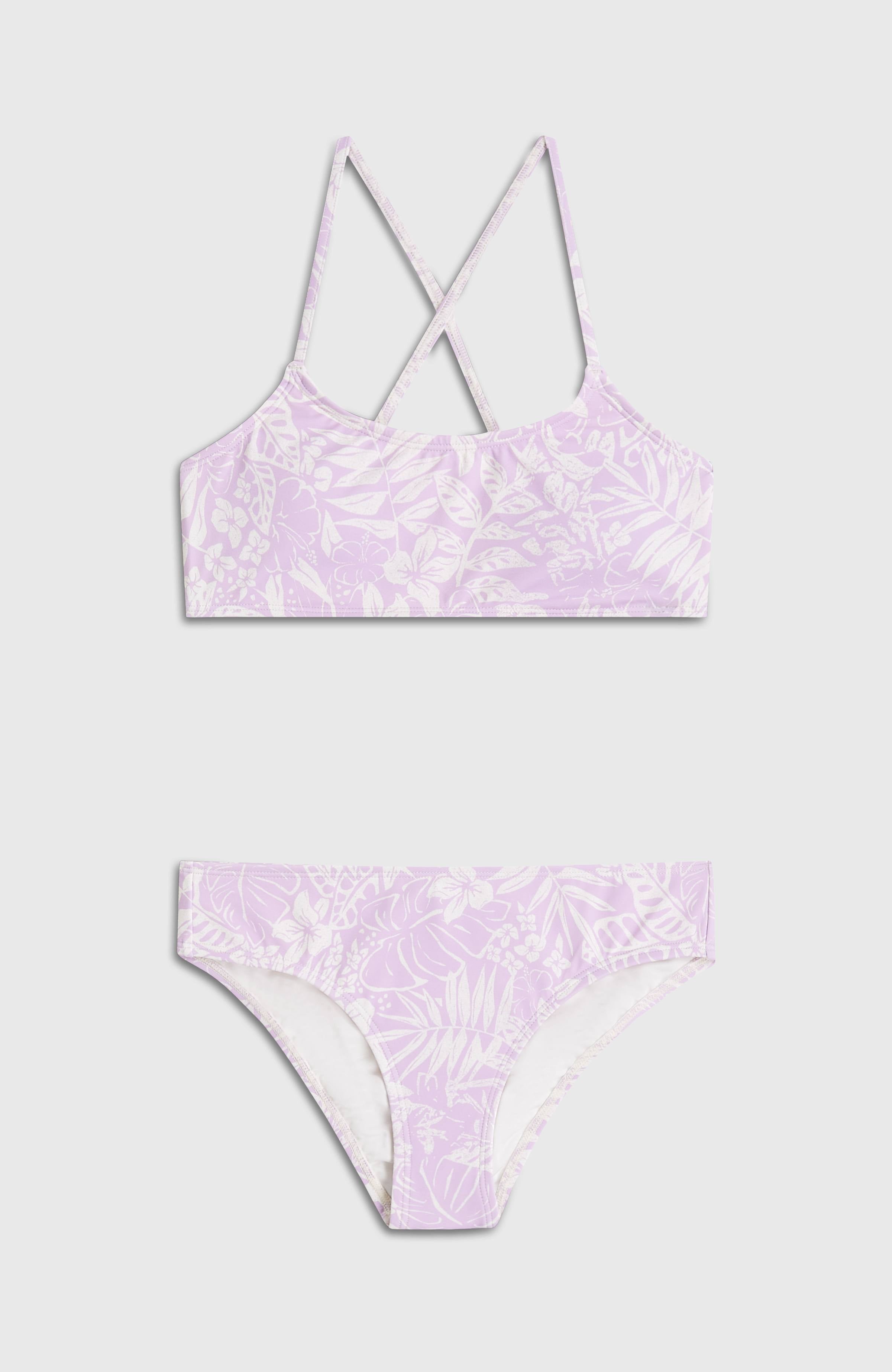 Essentials Bralette Bikini Set Purple Island Sky