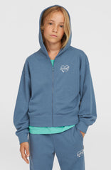 Script Falf-Zip Hoodie Copen Blue