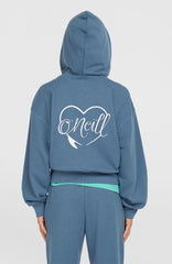 Script Falf-Zip Hoodie Copen Blue