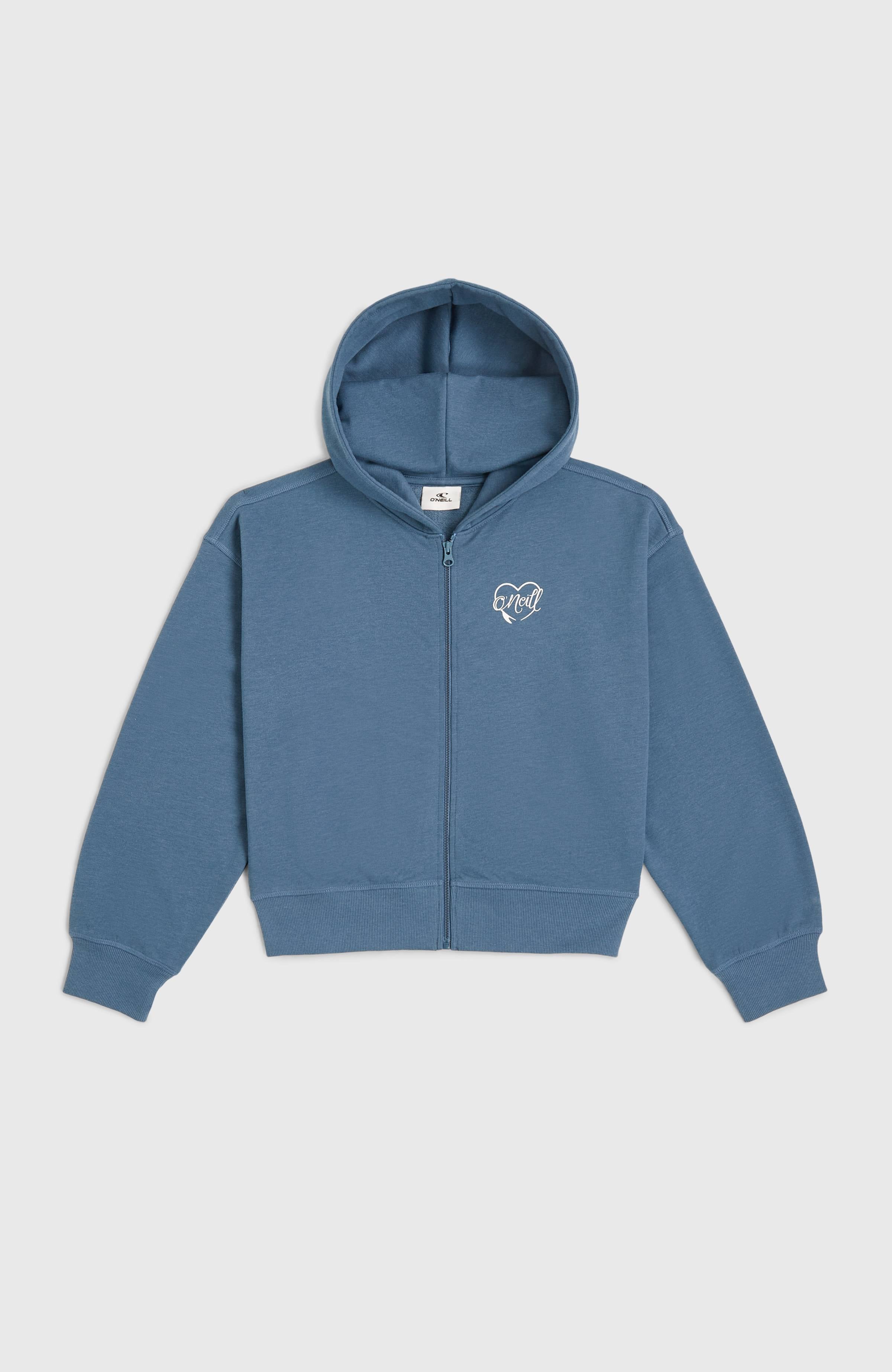 Script Falf-Zip Hoodie Copen Blue