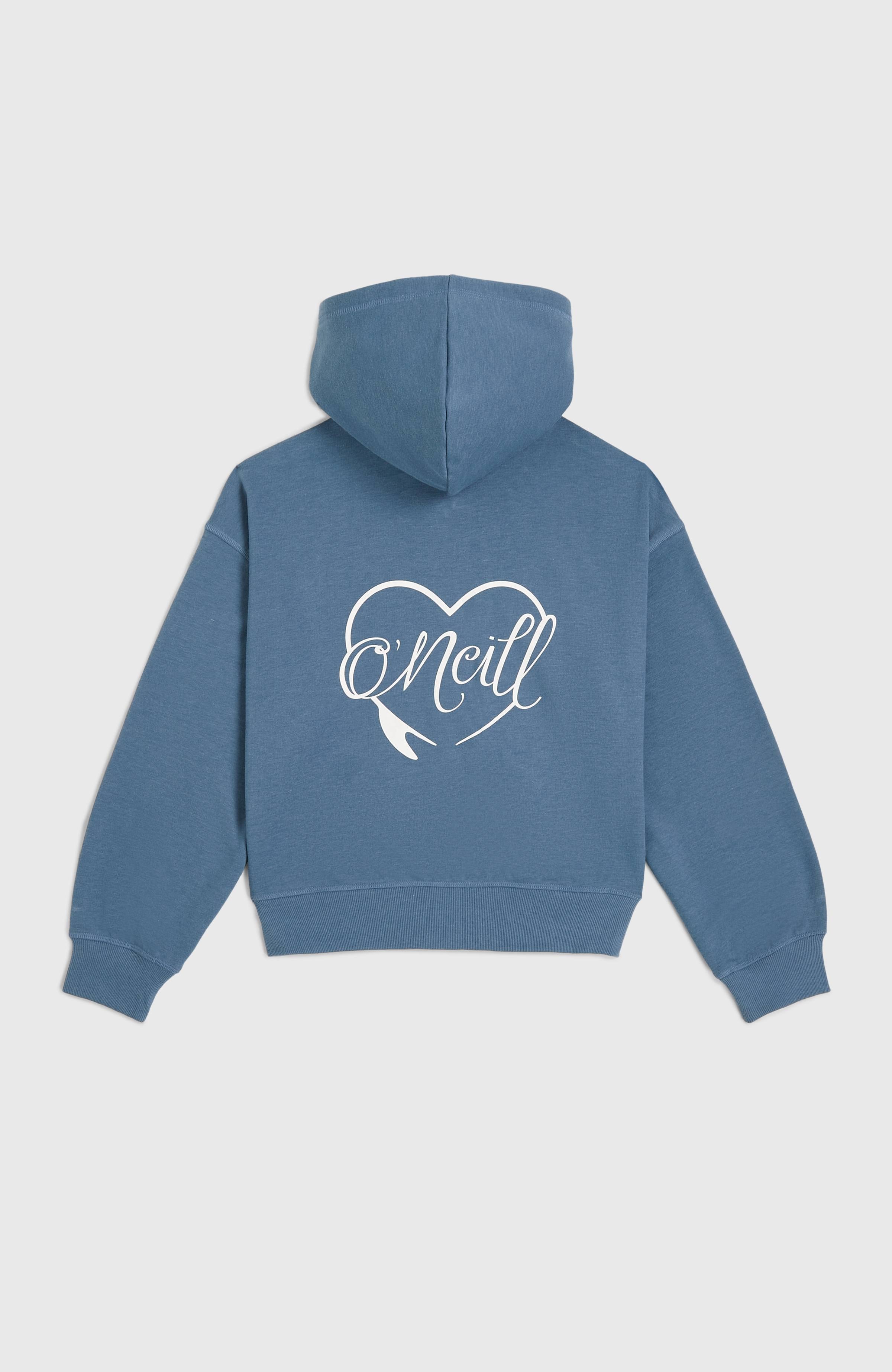 Script Falf-Zip Hoodie Copen Blue