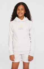 Back Print Hoodie White Melange