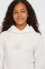 Back Print Hoodie White Melange
