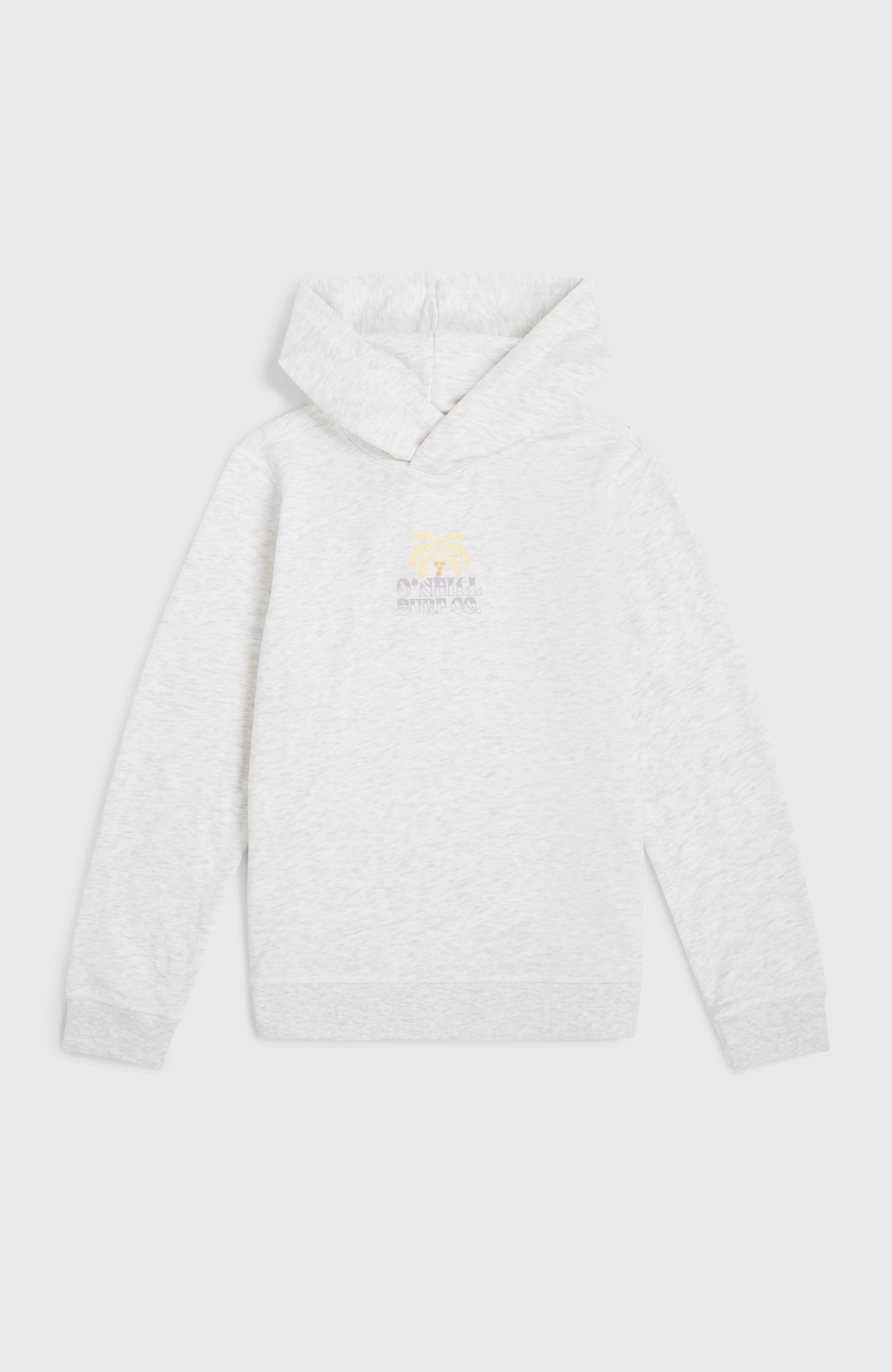 Back Print Hoodie White Melange