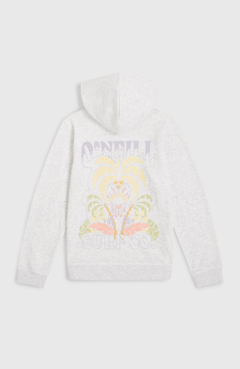 Back Print Hoodie White Melange