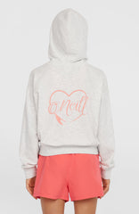 Script Falf-Zip Hoodie White Melange