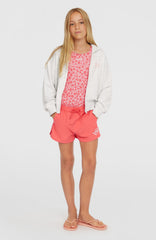 Script Falf-Zip Hoodie White Melange