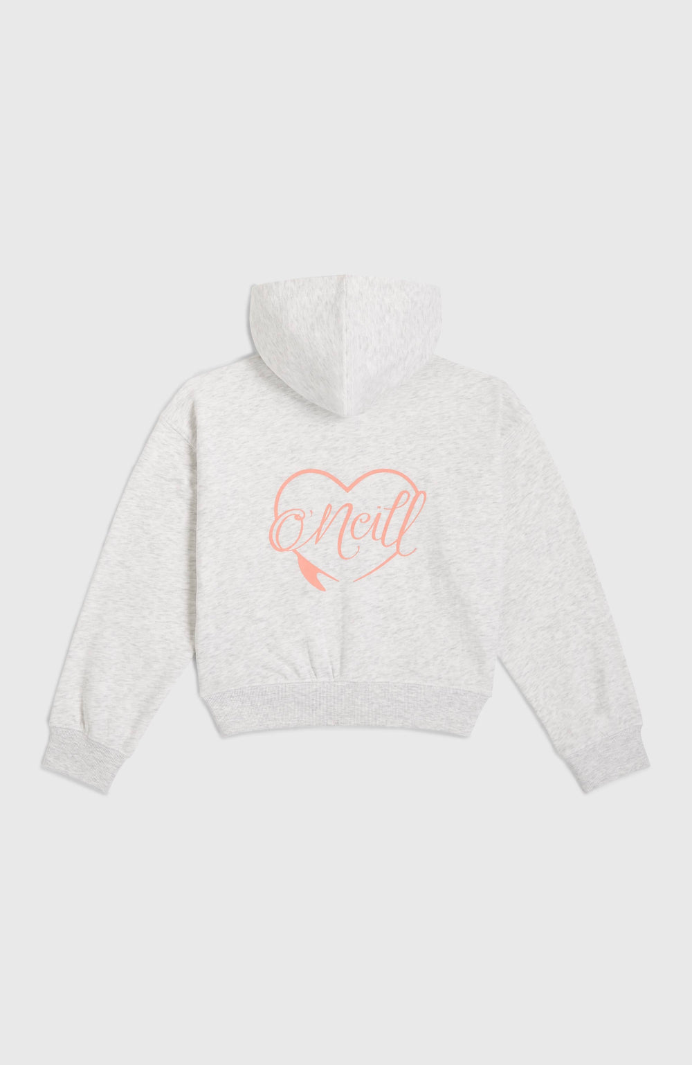 Script Falf-Zip Hoodie White Melange