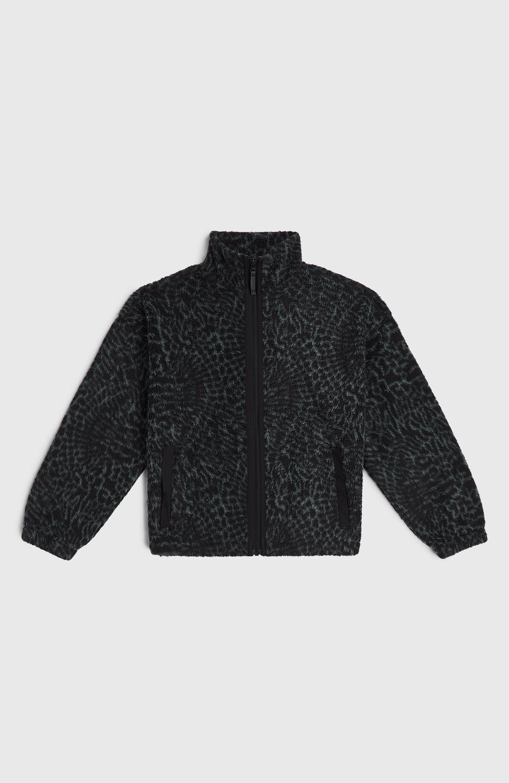 High-Pile Full-Zip Fleece Black Animalica