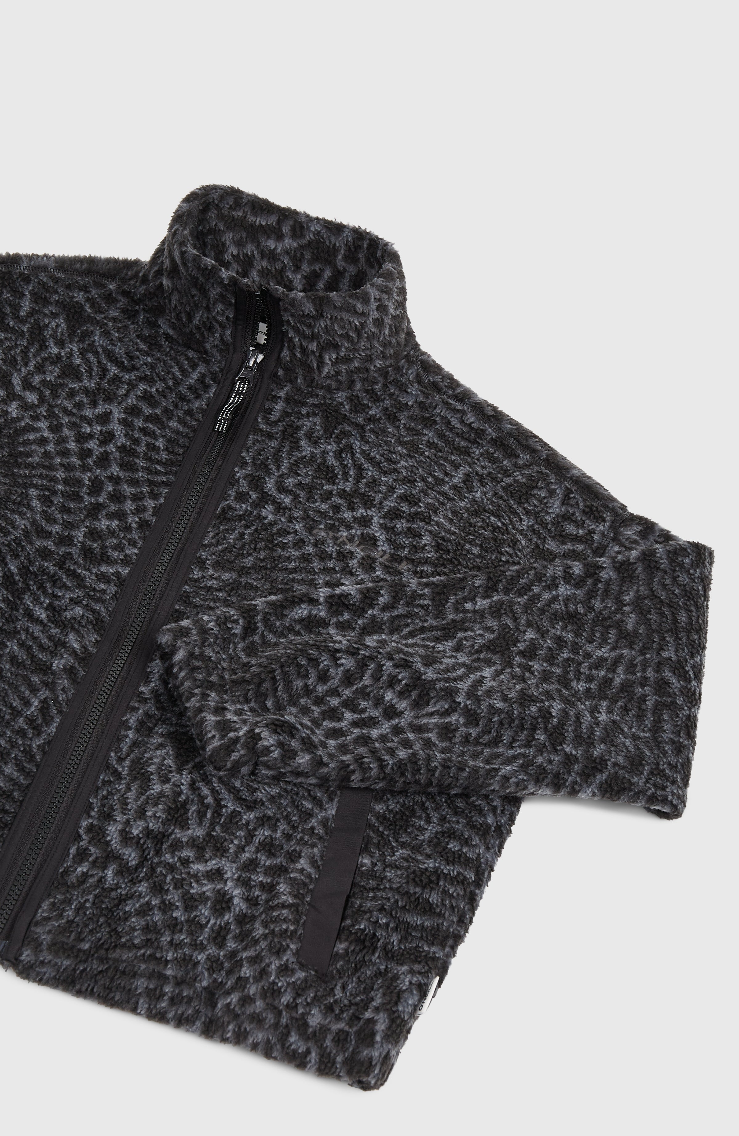 High-Pile Full-Zip Fleece Black Animalica