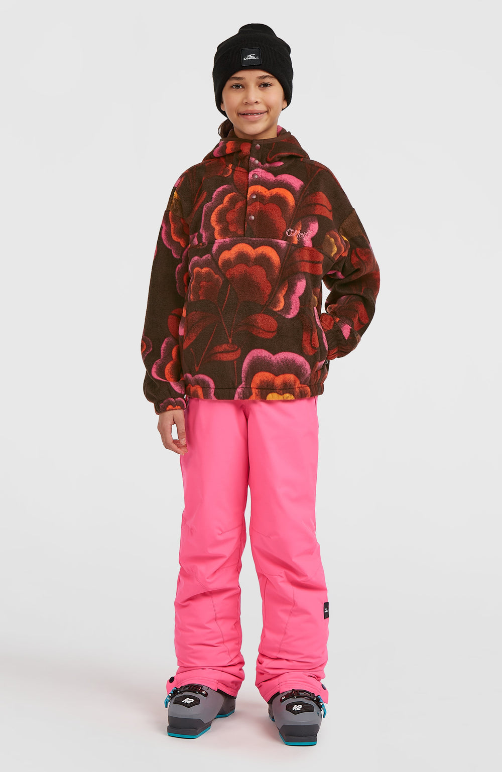 Superfleece Half-Zip Hoodie Brown Originals Flower