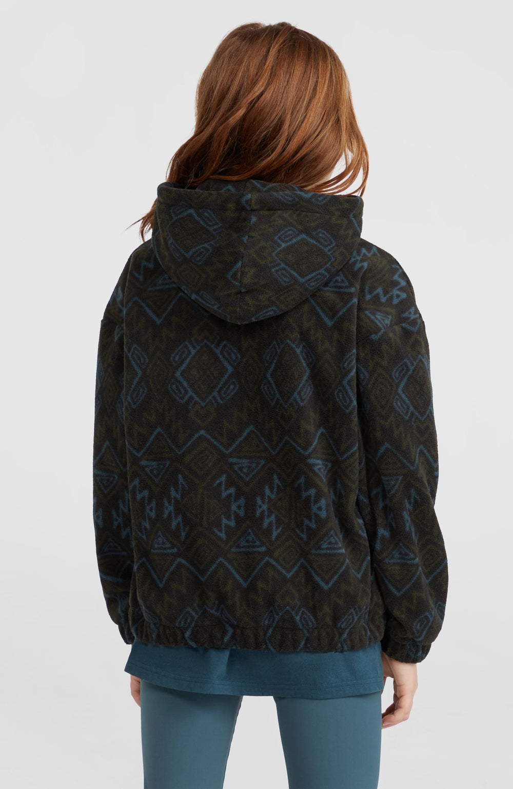 Superfleece Half-Zip Hoodie Black Retro Ikat