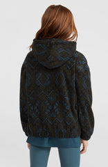 Superfleece Half-Zip Hoodie Black Retro Ikat