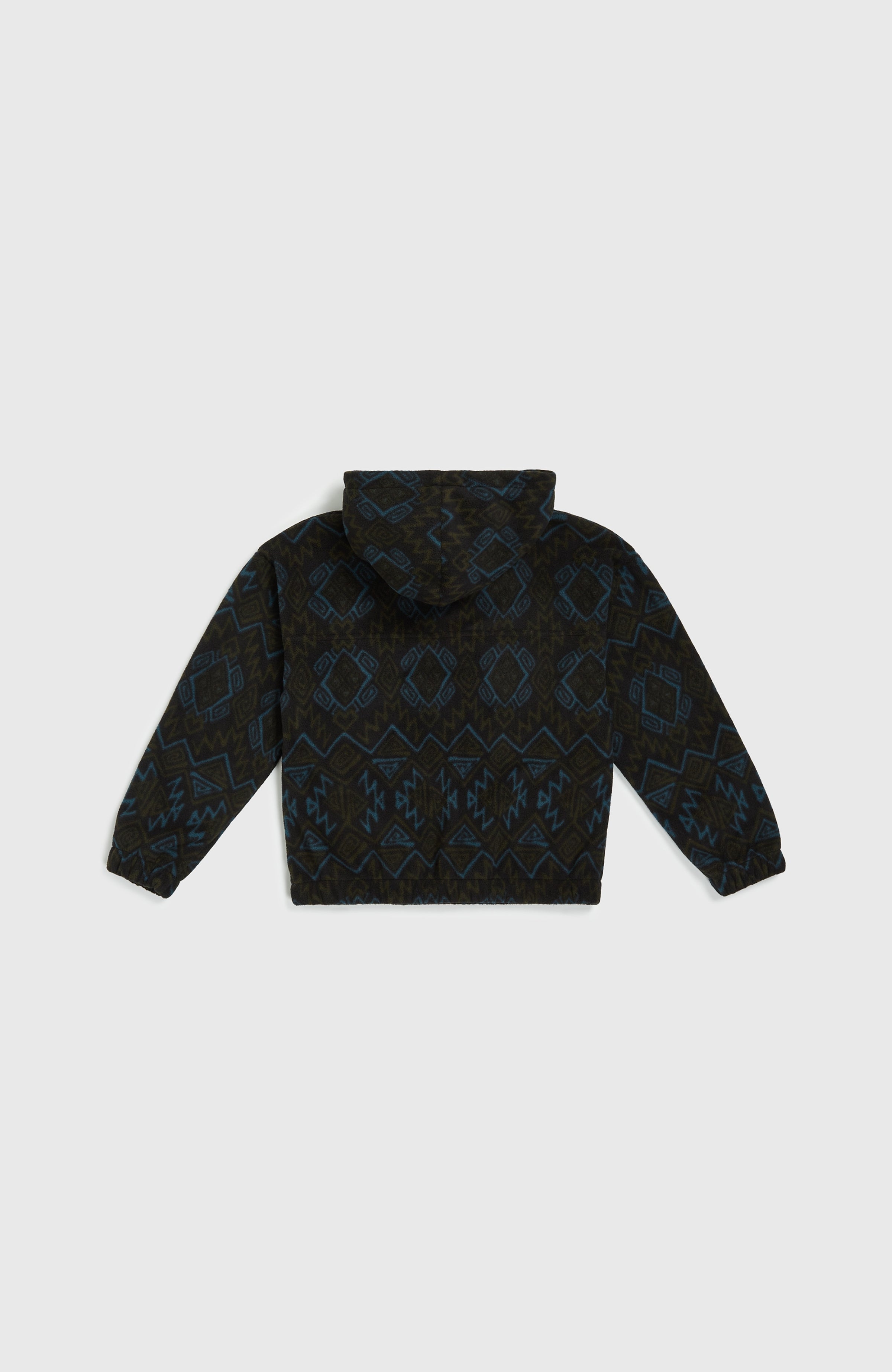 Superfleece Half-Zip Hoodie Black Retro Ikat