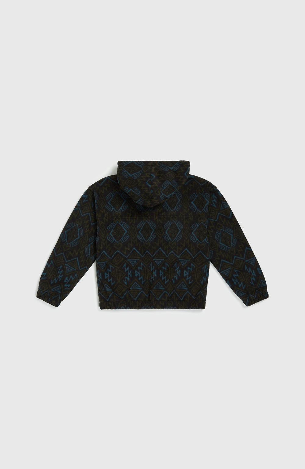 Superfleece Half-Zip Hoodie Black Retro Ikat