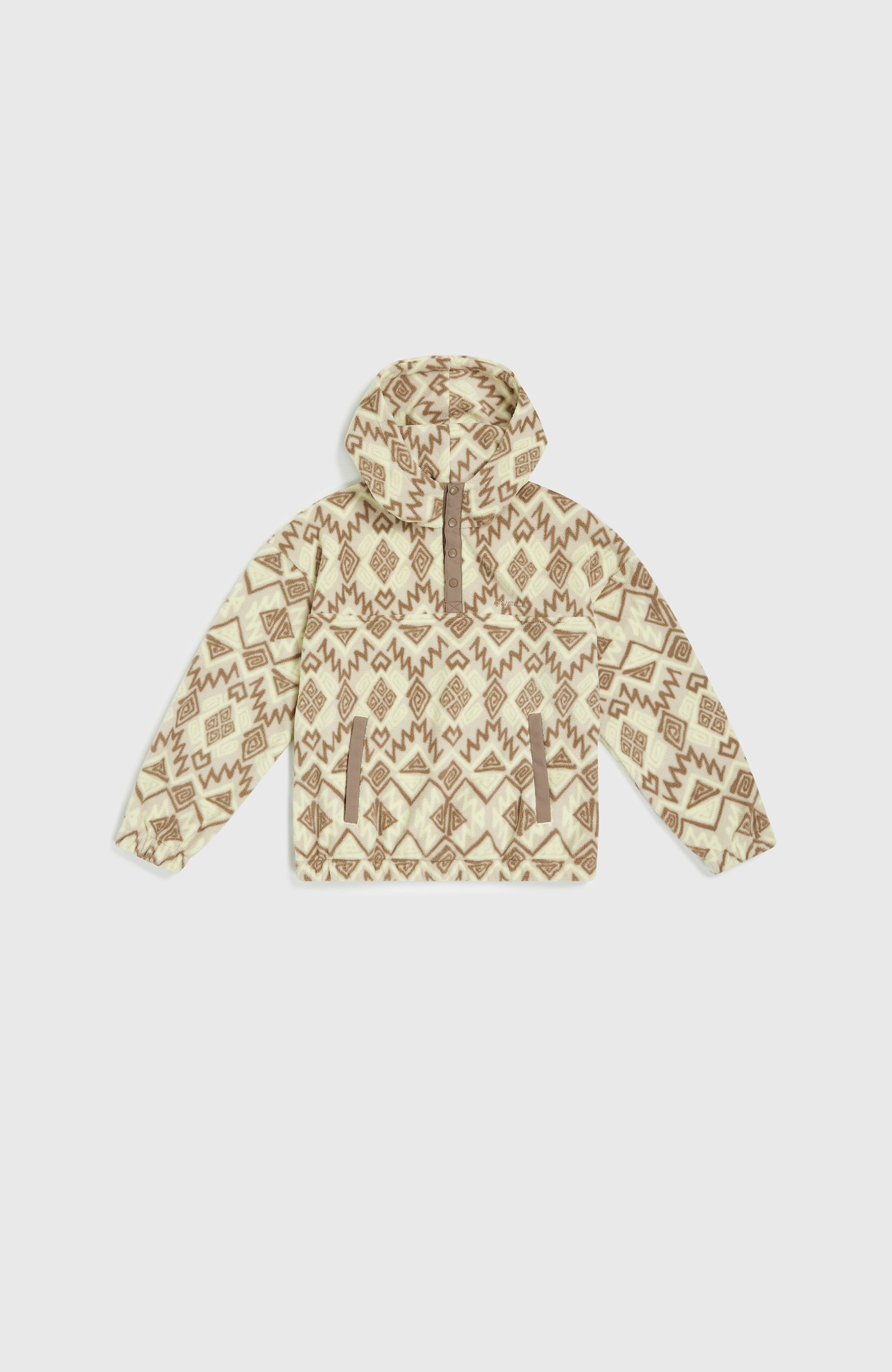 Superfleece Half-Zip Hoodie Grey Retro Ikat