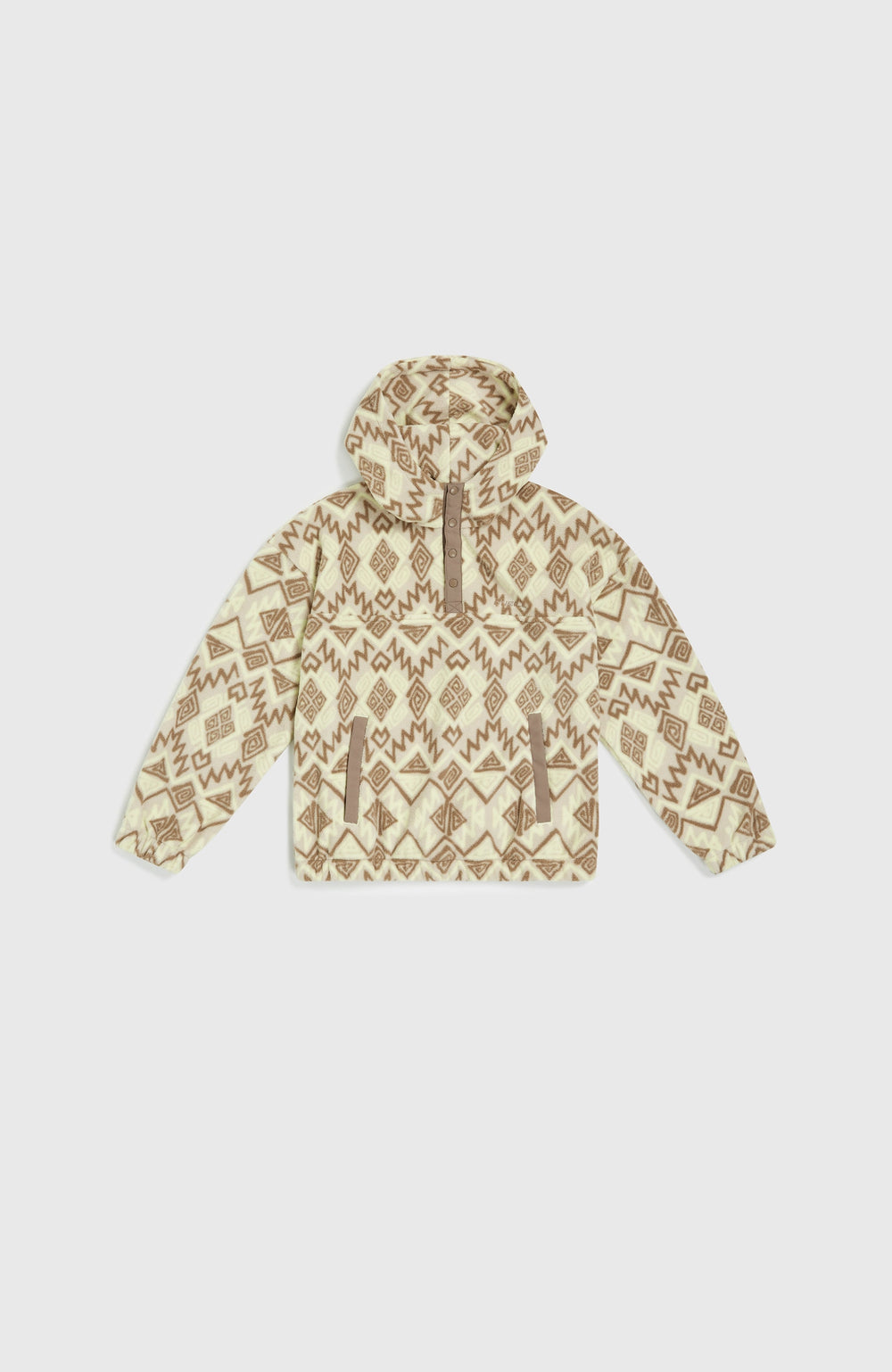 Superfleece Half-Zip Hoodie Grey Retro Ikat