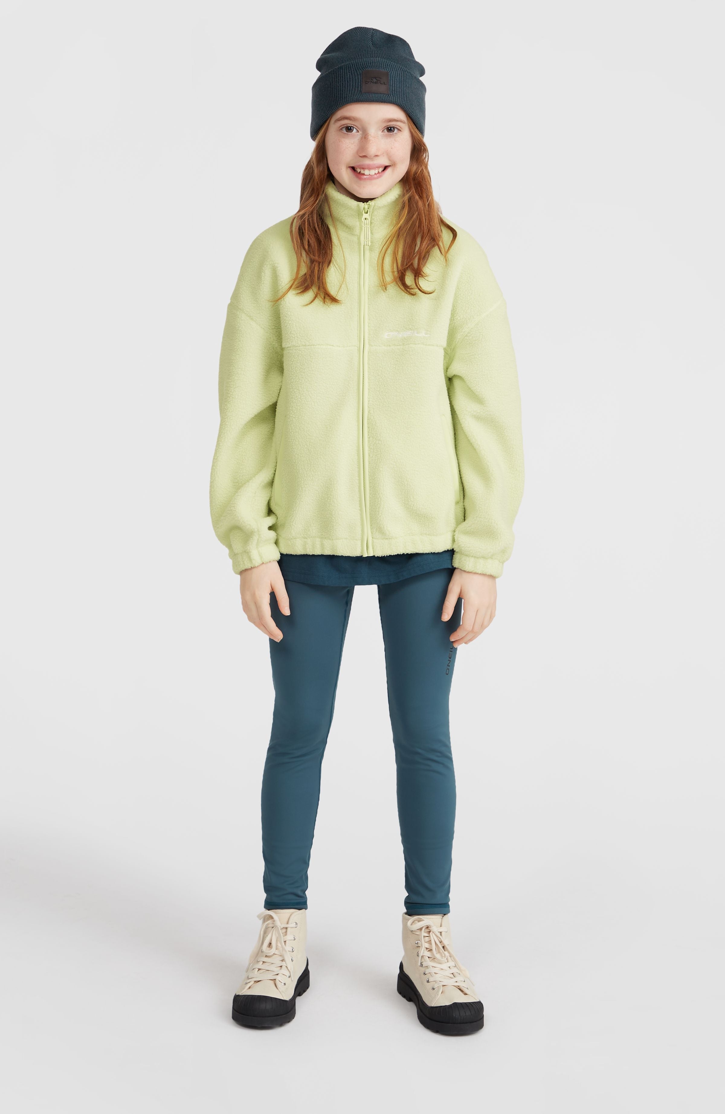 High-Pile Full-Zip Fleece Lime Wash